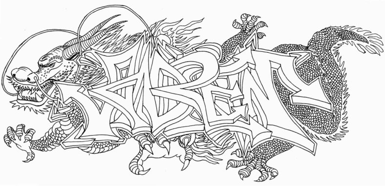 The original inked b&w version...